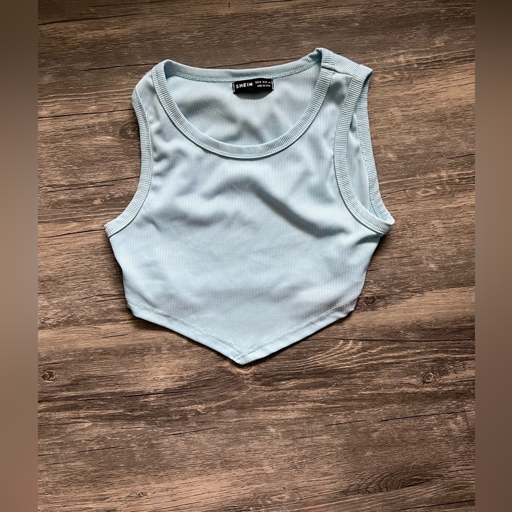 SHEIN baby blue crop top